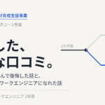 東京都デジタル人材育成支援事業（デジカレTOKYO）の体験談記事のアイキャッチ。Javaコースとインフラコースの分岐を示す図