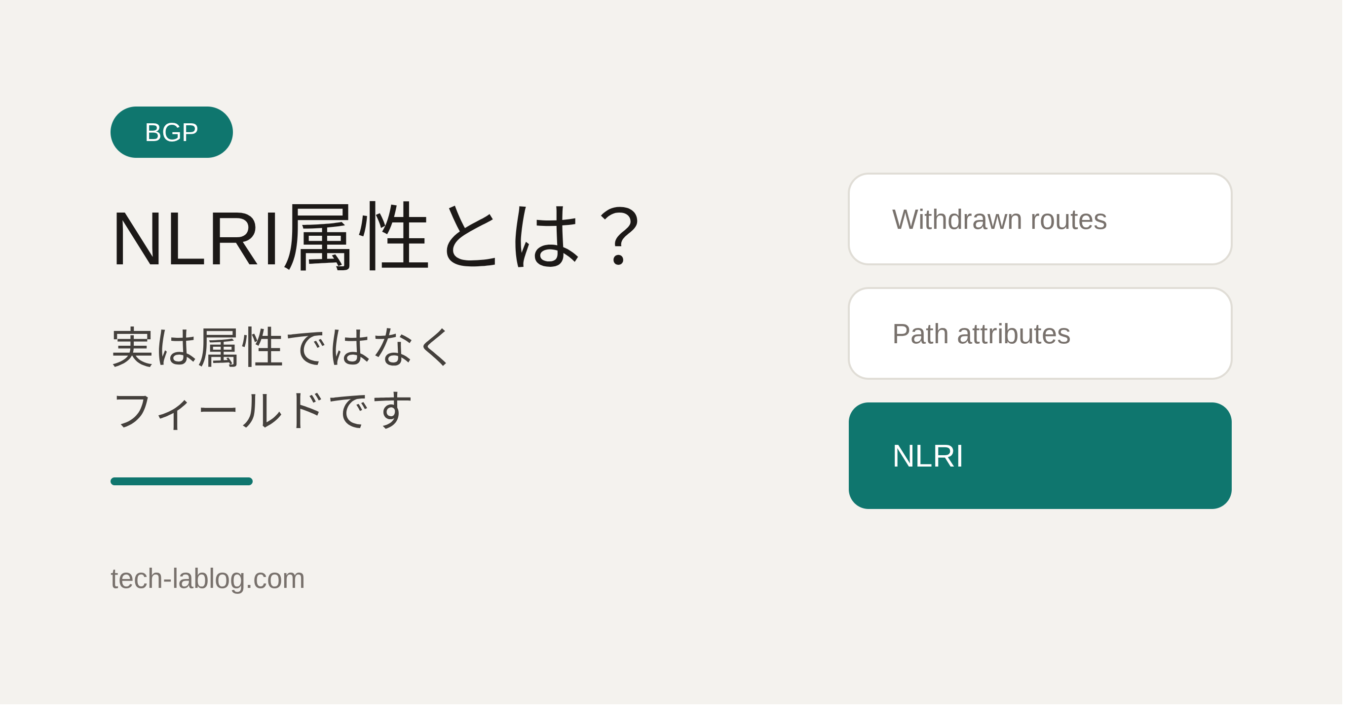 【BGP】NLRI属性とは？実は属性ではなくフィールドです